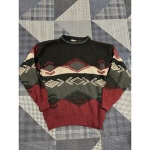 Vintage 90s Impact Aztec Beacon Mountaineer Western Heavy Sweater Mens‎ M
